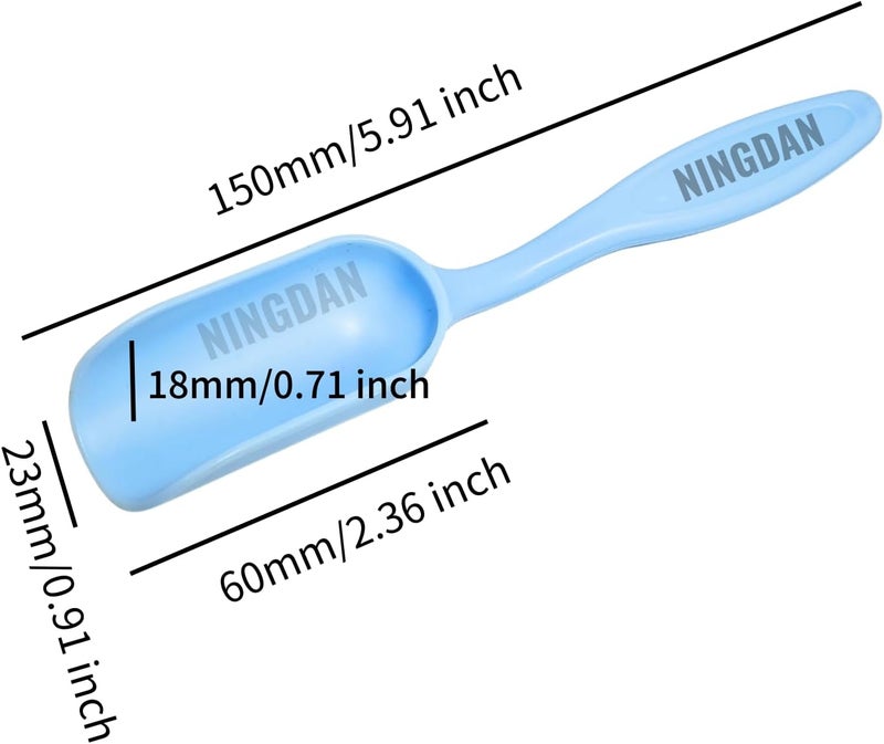 NINGDAN 10Pcs Mini Shovel,Plastic Mini Gardening Shovel Spoons Soil Scoops,Cultivation Digging Transplanting Tools for Succulents Potted Flowers,Milk Powder/Coffee Beans Scoops (All Light Blue) - Image 4